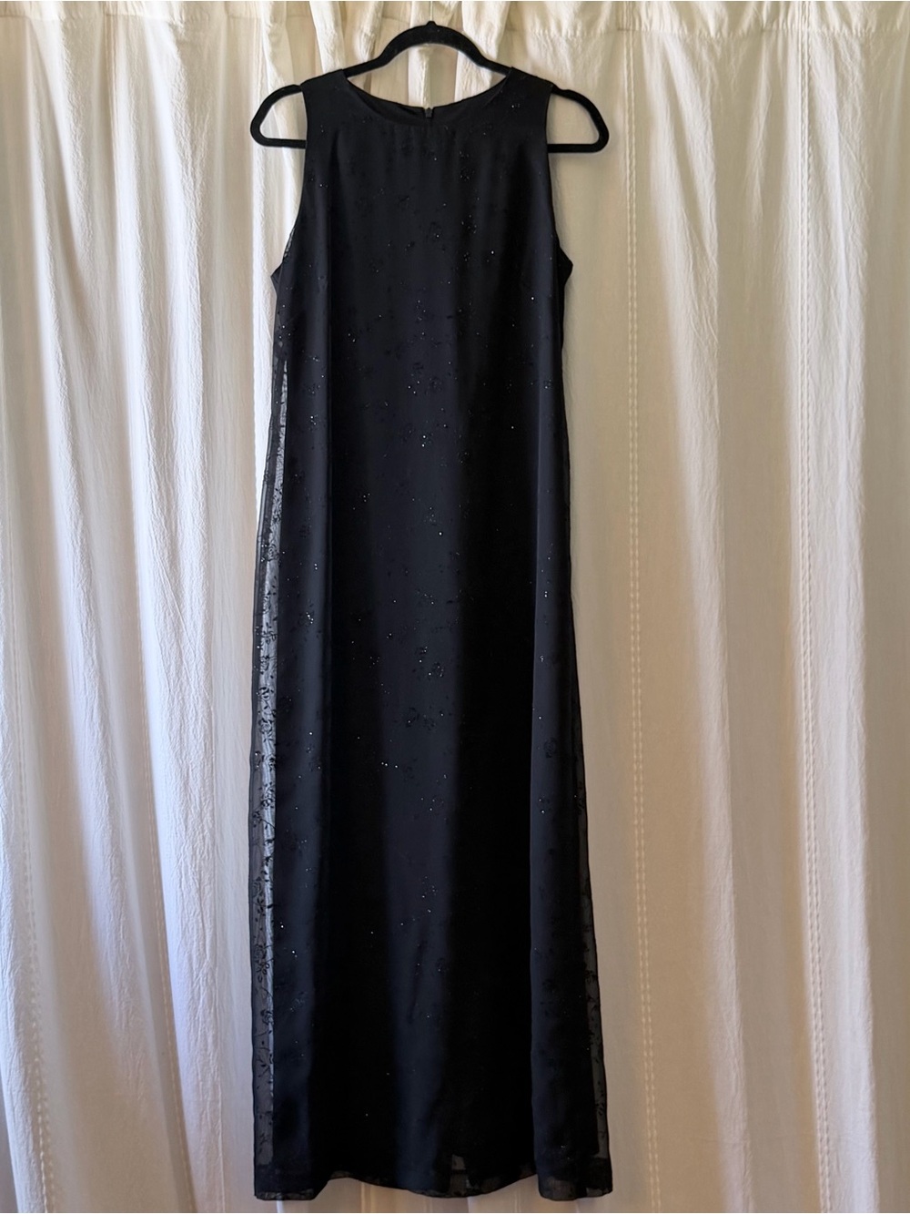 VINTAGE Black Maxi Dress Fully Lined Made in USA Sz 10